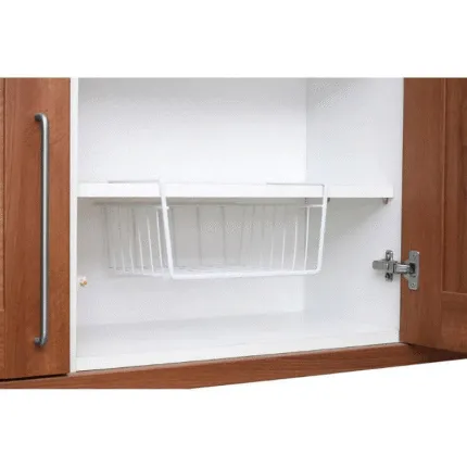 Panier de Rangement Suspendu Sous Étagère – Gagnez de l’espace instantanément sans perçage (Organisateur de Placard) - Image 5
