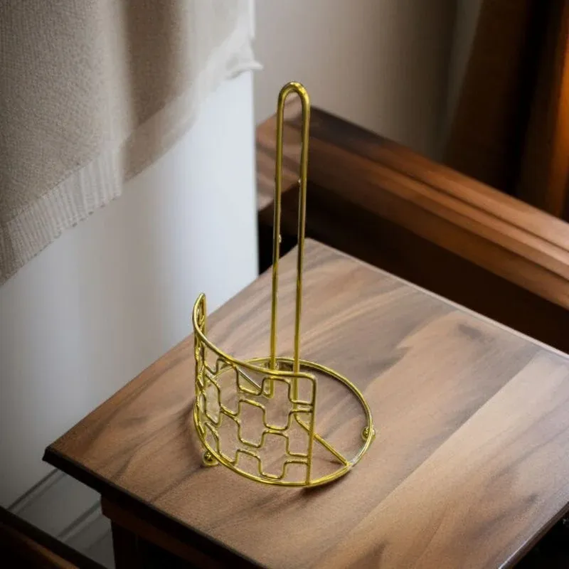 Support papier essuie-tout cuisine – Porte-rouleau métal doré
