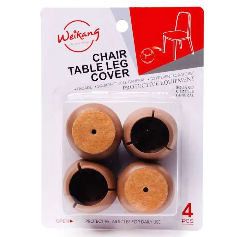 Protection pied de chaise en silicone antidérapant avec feutre intégré – anti-bruit & anti-rayures