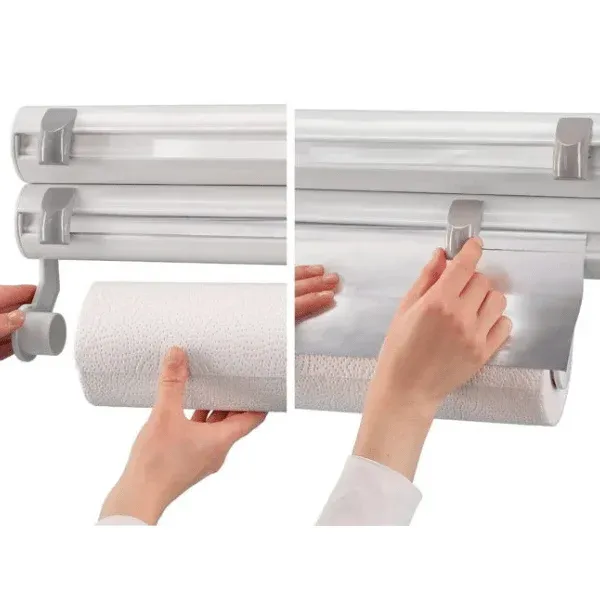 Support Mural Leifheit Rolly Mobil – Organisation et Découpe Facile (Porte-Rouleaux Mural Cuisine)